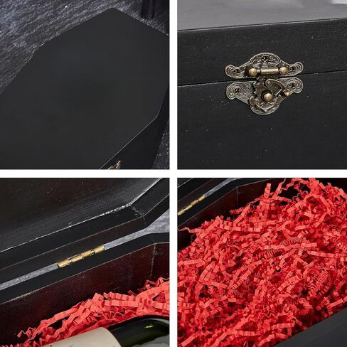 صندوق هدايا نبيذ التابوت، صندوق مجوهرات التابوت، حقيبة تخزين قوطية، صندوق عتيق متعدد الوظائف، صندوق مفصلي قابل للتعبئة لديكور الهالوين، هدايا الحفلات، القوطي، تابوت الدمية، نعش الحيوانات الأليفة in Kuwait