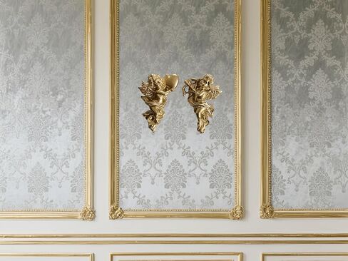 قطعتان من ديكور الحائط الملائكي، لوحة فنية جدارية على شكل Cherub مقاس 5.3 بوصة، كيوبيد من الراتنج المجنح، ديكور جميل على شكل Cherub لحفلات الزفاف المنزلية. ديكور حائط بأجنحة الملاك العتيقة، زينة للتعليق على الحائط in Kuwait