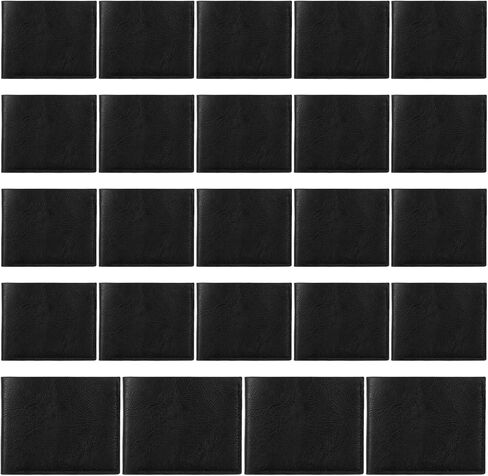 مجموعة محفظة رجالية مكونة من 24 قطعة - محافظ رفيعة من جلد البولي يوريثان ثنائية الطي للرجال، هدايا شخصية لزملاء العمل والأصدقاء والعائلة (أسود) in Kuwait