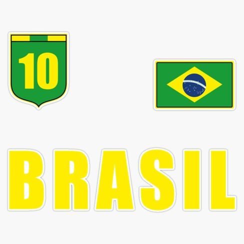 Brasil Brazil Soccer Player Jersey Flag Trikot Clothing Sticker Vinyl Decal Bumper Sticker 5" in Saudi Arabia