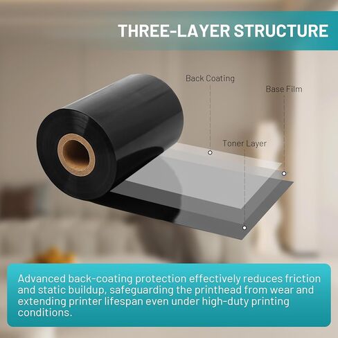 10 لفات من شريط الشمع المعزز بالراتنج مقاس 4.33 بوصة × 1476 بوصة - شريط نقل حراري أساسي 1 بوصة لملصقات الباركود، حبر CSO خارجي، متوافق مع Zebra وSato وDatamax وTSC وGoDex وCitizen in Kuwait