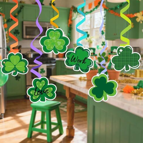 90Pcs St. Patrick’s Day Shamrock Cutouts Gradient Green Lucky Clover Cut-Outs Irish Cardboard Paper Cutting with 100Pcs Glue Points for DIY Crafts Classroom Bulletin Board Decor in Saudi Arabia
