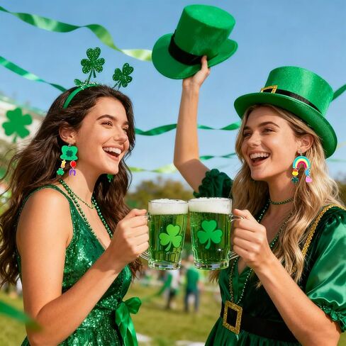 JarThenaAMCS St. Patrick's Day Acrylic Earrings Dangle Earrings Lucky Charm Decorative Drop Earring for Women Jewelry Irish Holiday Party Accessories in Saudi Arabia
