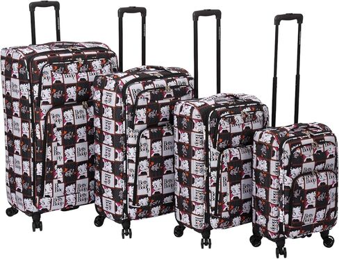مجموعة أمتعة Karriage-Mate Betty Boop مكونة من 4 قطع، حقائب سفر دوارة خفيفة الوزن (20 بوصة/24 بوصة/28 بوصة/32 بوصة) مع عجلات دوارة وتصميم قابل للتوسيع، حقيبة سفر أنيقة بطبعة شفاه حمراء (7B) in Kuwait