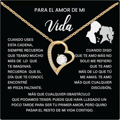 Para El Amor De Mi Vida, Un Hermoso Collar Romántico Para Esposa, Novia, Colgante De Alma Gemela, Regalo De Aniversario, Cumpleaños, Regalo De San Valentín Para Mujeres Con Una Tarjeta Y Una Caja Con Un Mensaje Significativo. in Saudi Arabia