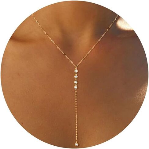 Lariat Necklace for Women Dainty Long Necklaces Y-Shaped Necklace Fashion Women Jewelry Gifts in Saudi Arabia