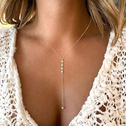 Lariat Necklace for Women Dainty Long Necklaces Y-Shaped Necklace Fashion Women Jewelry Gifts in Saudi Arabia