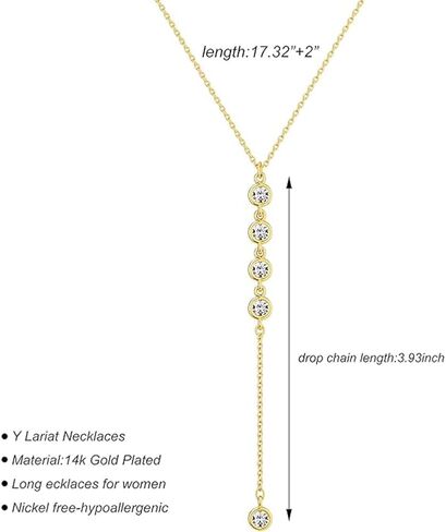Lariat Necklace for Women Dainty Long Necklaces Y-Shaped Necklace Fashion Women Jewelry Gifts in Saudi Arabia