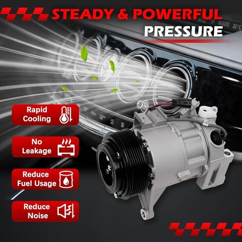 AC Compressor with Clutch for Maxima 2016-2020 V6 3.5L, for Murano 2015-2020 V6 3.5L, Air Conditioning Compressor Replace for 198667, 197667, 7513209 in Saudi Arabia