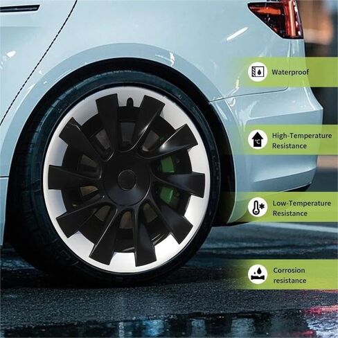 20inch Hub Ring Protection Wheel Cover Design for Tesla Model Y 2020-2024 Hight Performance Protective Full Rim Cover Accessorie (Black) in Saudi Arabia