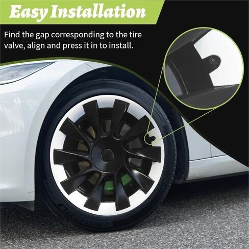 20inch Hub Ring Protection Wheel Cover Design for Tesla Model Y 2020-2024 Hight Performance Protective Full Rim Cover Accessorie (Black) in Saudi Arabia