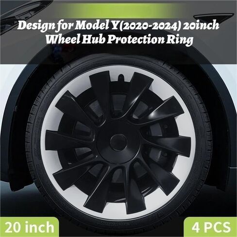 20inch Hub Ring Protection Wheel Cover Design for Tesla Model Y 2020-2024 Hight Performance Protective Full Rim Cover Accessorie (Black) in Saudi Arabia