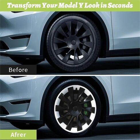 20inch Hub Ring Protection Wheel Cover Design for Tesla Model Y 2020-2024 Hight Performance Protective Full Rim Cover Accessorie (Black) in Saudi Arabia