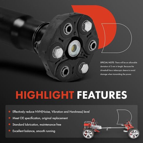 مجموعة عمود الدفع الخلفي الكامل A-Premium متوافقة مع Hyundai Veracruz 2007-2012، AWD، استبدال # 49300-3J000 in Saudi Arabia