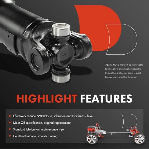 A-Premium Rear Complete Drive Shaft Prop Shaft Driveshaft Assembly Compatible with GMC Yukon 2001-2002, AWD, Automatic Transmission, Replace # 15064595 in Saudi Arabia
