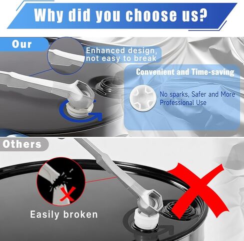 Bung Wrench, Aluminum Drum Wrench Barrel Wrench For Opening 10 15 20 30 55 Gallon Drum Drum Opener Tool For Most Standard 2"& 3/4" Plugs On Tight-Head in Kuwait