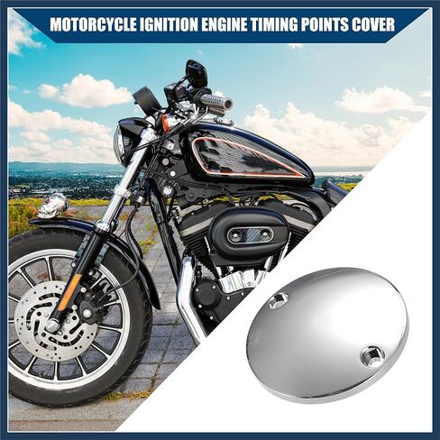 Ignition Engine Timing Points Cover for Harley-DAVIDSON 1971-1999 / Inner/Durable Aluminum Alloy / 1 Pcs Silver Tone Replacement Car Parts Stylish Design in Saudi Arabia