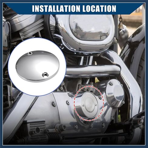 Ignition Engine Timing Points Cover for Harley-DAVIDSON 1971-1999 / Inner/Durable Aluminum Alloy / 1 Pcs Silver Tone Replacement Car Parts Stylish Design in Saudi Arabia