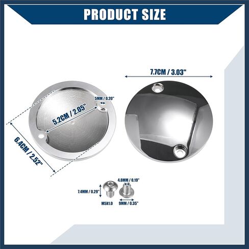 Ignition Engine Timing Points Cover for Harley-DAVIDSON 1971-1999 / Inner/Durable Aluminum Alloy / 1 Pcs Silver Tone Replacement Car Parts Stylish Design in Saudi Arabia