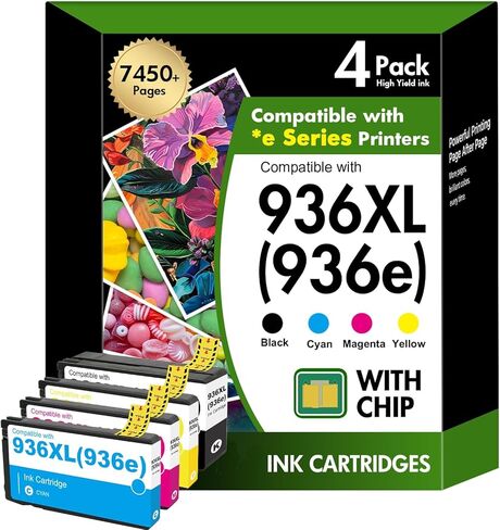 مجموعة خراطيش الحبر 936 936XL 9125e 9120e: بديلة لخراطيش الحبر HP 936e 936XL 936 لطابعات HP OfficeJet Pro 9730e 9130 9135e 9122e 9128e 9110b 9120 in Saudi Arabia