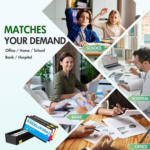 مجموعة خراطيش الحبر 936 936XL 9125e 9120e: بديلة لخراطيش الحبر HP 936e 936XL 936 لطابعات HP OfficeJet Pro 9730e 9130 9135e 9122e 9128e 9110b 9120 in Saudi Arabia