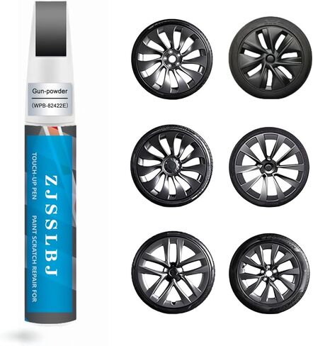 Rim Touch Up Paint for Tesla Model Y/S/X Crossflow/Induction/Arachnid/Slipstream 2-Tone Wheel, 2 in 1 Car Wheel Scratch Repair Kit, Quick & Easy Remover Curb Rash (Gunpowder(WPB-82422E) for Model 3 (2017-2023) 20" Überturbine Wheel/Model 3 (2017-2023) 20" in Saudi Arabia