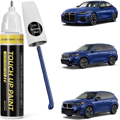 (Portimao Blue (C31) طلاء السيارة لسيارات BMW، طقم إصلاح خدوش طلاء السيارة، قلم مزيل الخدوش الفاخر 2 في 1 مع لون مطابق تمامًا in Kuwait