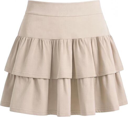 Little Girls Skirts Casual Ruffles Skirt School Uniform Skorts with Pockets for 4-11 Years in Saudi Arabia
