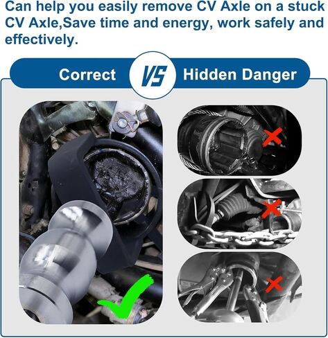 أداة إزالة محور السيرة الذاتية لمركبات ATV وUTV، أداة سحب محور السيرة الذاتية شديدة التحمل مع مطرقة منزلقة 3.8 رطل، مجموعة أدوات إزالة عمود الإدارة المعالجة بالحرارة in Kuwait