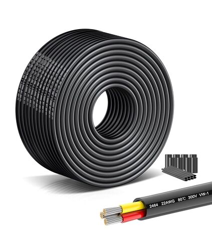سلك كهربائي 20 مقياس 3 موصل 20/3AWG 82.02FT كابل جهد منخفض - قلب مجدول من النحاس المعلب مع عزل PVC لتركيبات إضاءة شريط LED، وتسخير الأسلاك البحرية للسيارات in Kuwait