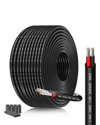 سلك كهربائي 20 مقياس 3 موصل 20/3AWG 82.02FT كابل جهد منخفض - قلب مجدول من النحاس المعلب مع عزل PVC لتركيبات إضاءة شريط LED، وتسخير الأسلاك البحرية للسيارات in Kuwait