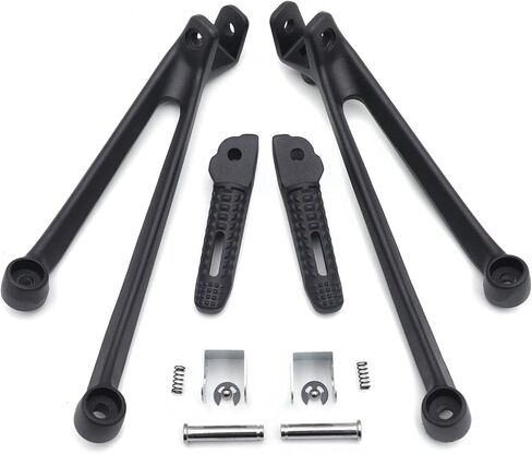HTTMT- Black Rear Passenger Foot Pegs & Brackets Compatible with 2010-2018 Bimmer S1000RR [P/N: MT390-053-BK] in Saudi Arabia