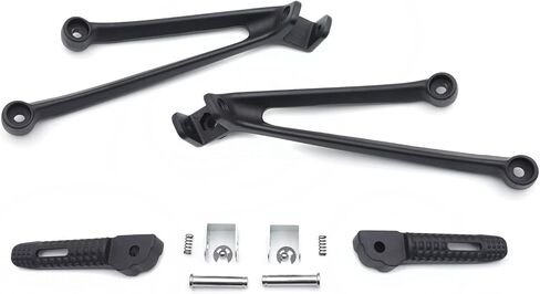 HTTMT- Black Rear Passenger Foot Pegs & Brackets Compatible with 2010-2018 Bimmer S1000RR [P/N: MT390-053-BK] in Saudi Arabia