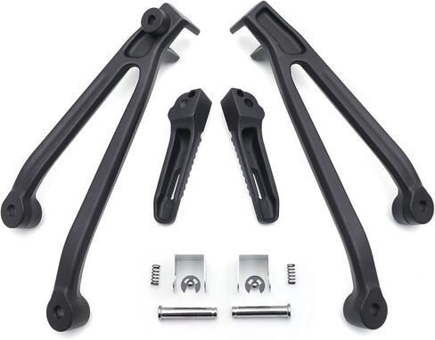 HTTMT- Black Rear Passenger Foot Pegs & Brackets Compatible with 2010-2018 Bimmer S1000RR [P/N: MT390-053-BK] in Saudi Arabia