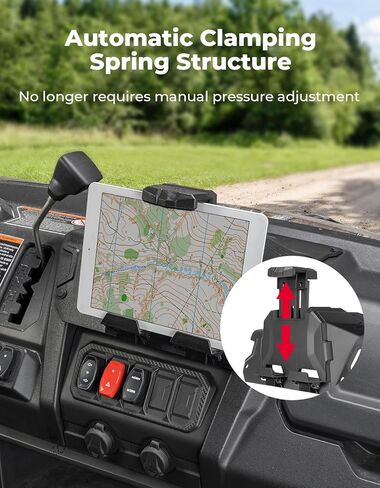 حامل الكمبيوتر اللوحي KEMIMOTO Spring Back متوافق مع CFMOTO UFORCE 1000/1000 XL 2019-2025، حامل الأجهزة الإلكترونية UTV للهاتف ونظام تحديد المواقع العالمي، بما في ذلك ملحقات صندوق التخزين in Kuwait