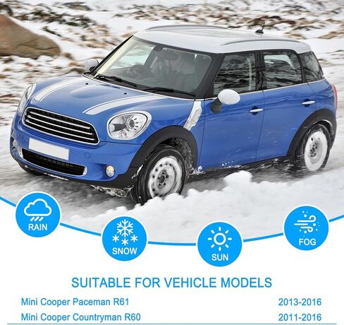 استبدال مساحات الزجاج الأمامي CJPPPZIW® لميني كوبر كونتريمان R60 2011-2016/Paceman R61 2013-2016، خالية من الخطوط، شفرات ممسحة ممتازة لجميع المواسم بجودة OEM - 20 بوصة + 19 بوصة (عبوة من 2) in Kuwait