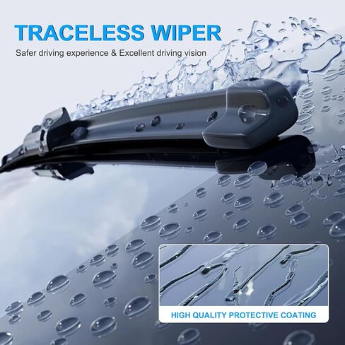 استبدال مساحات الزجاج الأمامي CJPPPZIW® لميني كوبر كونتريمان R60 2011-2016/Paceman R61 2013-2016، خالية من الخطوط، شفرات ممسحة ممتازة لجميع المواسم بجودة OEM - 20 بوصة + 19 بوصة (عبوة من 2) in Kuwait