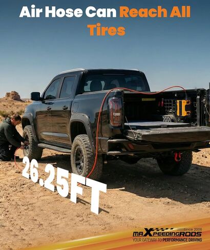 مجموعة ضاغط الهواء maxpeedingrods 12 فولت 4 أسطوانات على متن الطائرة 200 رطل لكل بوصة مربعة، منفاخ إطارات الشاحنة الثقيلة المدمج في خزان هواء 0.6 لتر، مراوح تبريد مزدوجة، طقم ضاغط الهواء للطرق الوعرة للشاحنة، الجيب، البيك اب، سيارات الدفع الرباعي in Kuwait