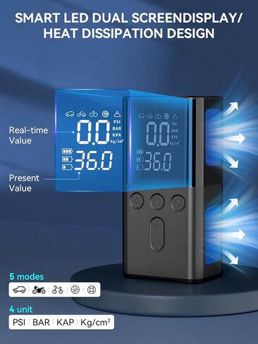 منفاخ الإطارات ضاغط هواء محمول 20000 مللي أمبير في الساعة لإطارات السيارات 150 رطل لكل بوصة مربعة مضخة هواء كهربائية لاسلكية محمولة للسيارة والدراجة النارية وإطارات عجلات الدراجة والمزيد in Kuwait