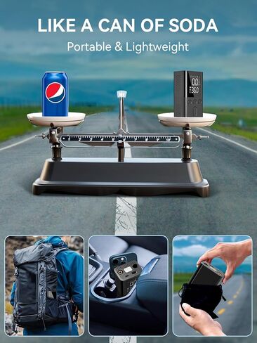 منفاخ الإطارات ضاغط هواء محمول 20000 مللي أمبير في الساعة لإطارات السيارات 150 رطل لكل بوصة مربعة مضخة هواء كهربائية لاسلكية محمولة للسيارة والدراجة النارية وإطارات عجلات الدراجة والمزيد in Kuwait