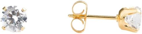 STUDEX Sensitive Cubic Zirconia Stud Earrings 5mm | Hypoallergenic and Nickel Safe for Sensitive Ears | Gold Plated Posts | High Fashion Earrings for Women and Men in Saudi Arabia
