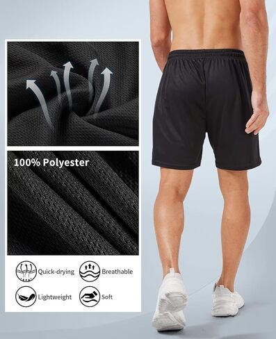 5 قطع من شورتات الصالة الرياضية للرجال مقاس 5 بوصات شورت شبكي سريع الجفاف للرجال خفيف الوزن للتدريب الرياضي مع جيوب in Kuwait