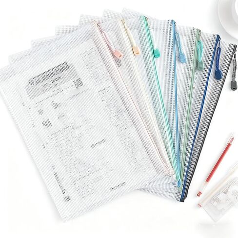 7 Pcs Mesh Zipper Pouch Bags, US Letter A4 Size File Folder Waterproof, Suitable for Teacher School Office Supplies Organization Storage in Saudi Arabia