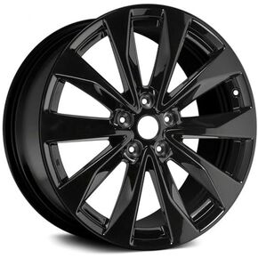 حافة عجلة من الألومنيوم مقاس 19 × 8.5 مقاس 5 قضبان على شكل حرف V باللون الأسود اللامع - تمت استعادة المصنع لتتوافق مع نيسان ماكسيما 2016-2019 - ملاءمة تامة - استبدال مباشر in Kuwait