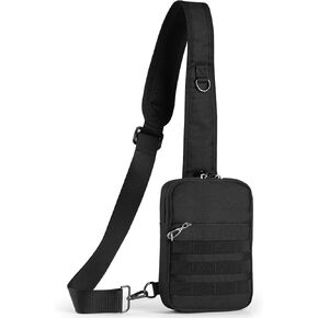 حقيبة كتف تكتيكية صغيرة مضادة للسرقة من برودريم، حقيبة صدر EDC مع نظام مولي وجيب أمان مخفي، حقيبة كتف كروس مقاومة للماء للسفر والتنزه في صالة الألعاب الرياضية (أسود) in Kuwait