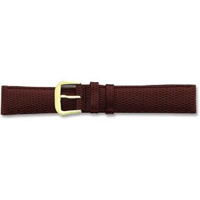 deBeer Brown Lizard Grain Leather Watch Band 19mm Gold Color in Saudi Arabia