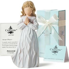 Answered Angel of Prayer Figurine, Solid Resin Praying Angel Figurines Spiritual Decor Statue for Women Girl Religious Hope Sympathy Statues Figure Gifts,Luxury Gift Box with Ribbon &Card-6.2'' in Saudi Arabia