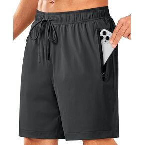 شورت رياضي للجري للرجال مع جيوب بسحاب مقاس 7 بوصة سريع الجفاف وخفيف الوزن للتمارين الرياضية وكرة السلة والتنس الكاجوال in Kuwait