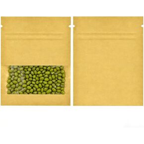 160 عبوة من Volokitx مقاس 2.8 × 3.5 بوصة مغلفات بذور قابلة للإغلاق مع نافذة شفافة، مغلفات ورق كرافت بنية صغيرة لتوفير البذور والحديقة المنزلية in Kuwait