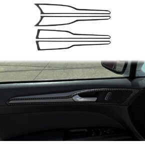 حقيقي 3K ألياف الكربون الأسود سيارة الركاب الجانب لوحة القيادة لوحة الزخرفية قطاع تقليم ملصق اكسسوارات السيارات الداخلية متوافق مع Ford Fusion S SE Titanium 2013-2021/Ford Mondeo 2014-2022 in Kuwait